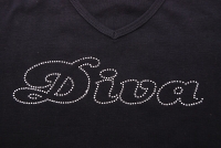 T-Shirt mit Strassmotiv Diva