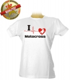 I Love Motocross Damen T-Shirt Wei