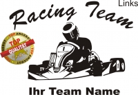 Aufkleber Kart Team Schwarz