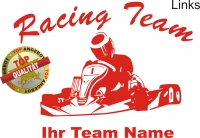 Aufkleber Kart Team Rot