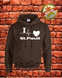 I Love St.Pauli Hoodie Braun