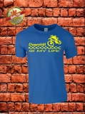 Downhill T-Shirt Blau Gelb