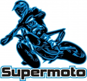 Aufkleber Supermoto Blau neu