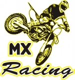 Aufkleber Motocross Gelb neu